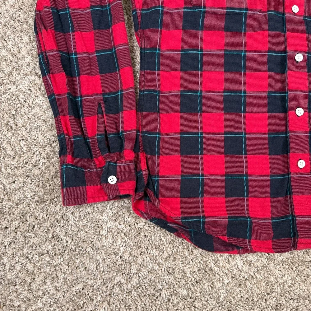 Bonobos Shirt Mens XL Red Black Plaid Flannel Button Up Long Sleeve Slim Fit - Picture 4 of 13